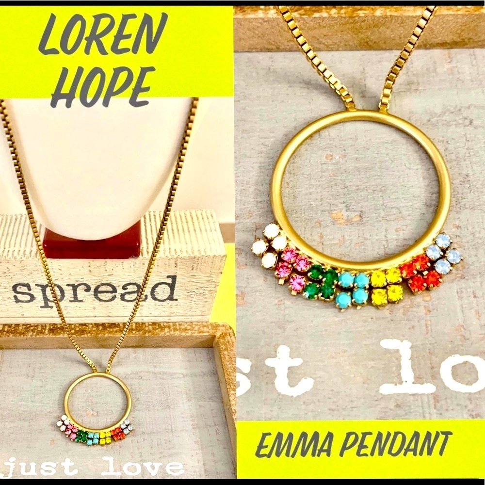 Loren Hope -Emma Pendant Lobster Clasp Colorful Crystals Necklace — image 2 of 6